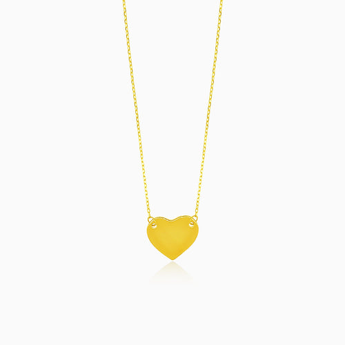 Gold necklace with heart