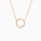 Náhrdelník z růžového zlata se zirkonovým kruhem