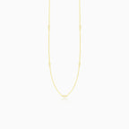 Delicate chain necklace with five zircons