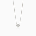 Mother-pearl silver necklace with zirkons