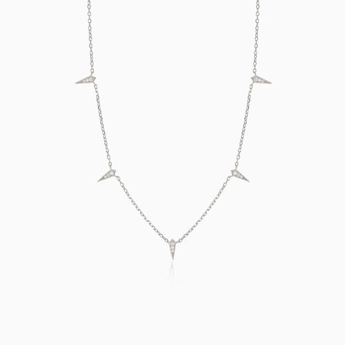 Stříbrný náhrdelník s ostnatými články