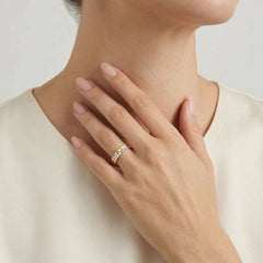 Prsten z bílého a žlutého zlata s vysokým leskem