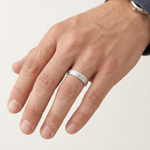 Sada snubních prstenů z matného bílého zlata