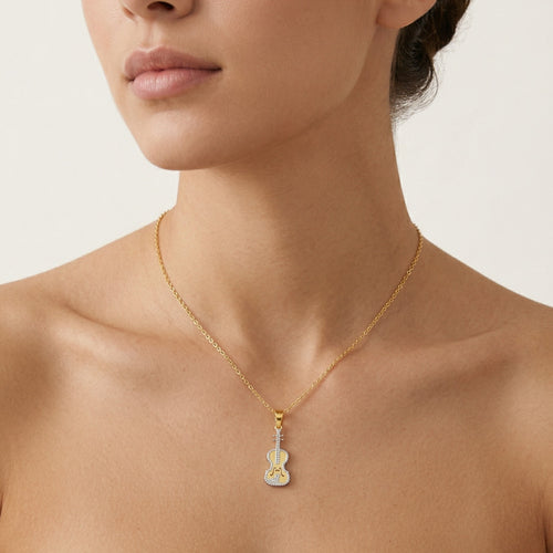Pendentif guitare en or