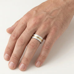 Alliances élégantes en or blanc et jaune