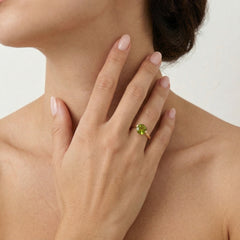 Lunar radiance round cut elegance ring