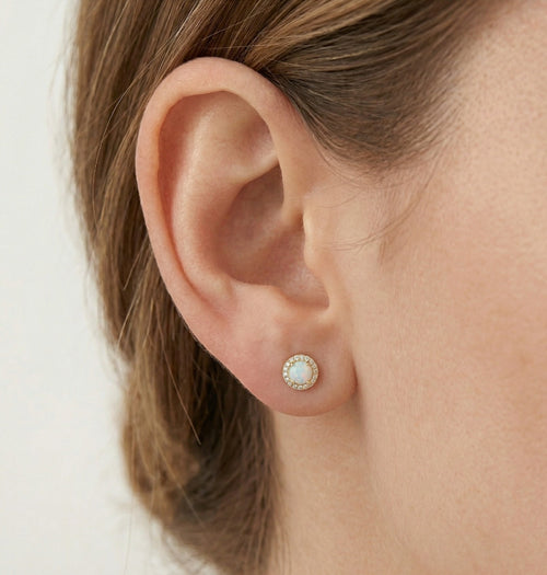 Opálové náušnice s kubickými zirkony