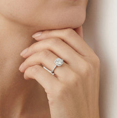 Bague femme en argent avec zirconia cubique luminescent