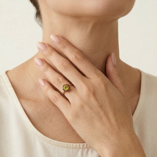 Blossom-Eleganz – Gold-Set mit harmonischen Edelsteinen