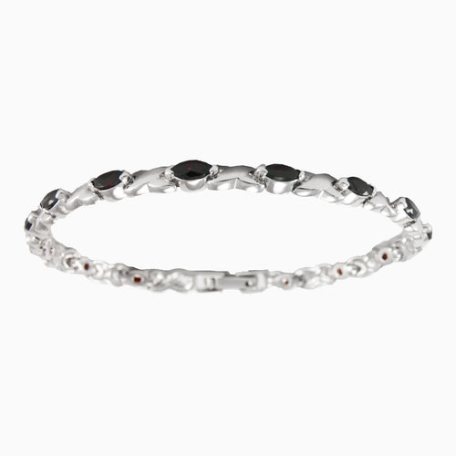 Náramek s granáty ve výbrusu markýz