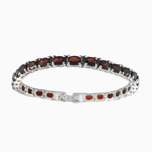 Granat-Tennis-Armband