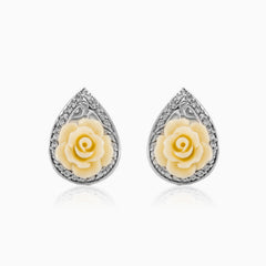 Náušnice bílá růže