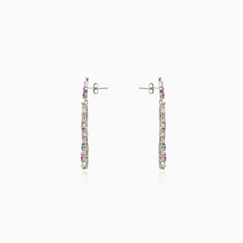 Vícebarevné obdélníkové náušnice