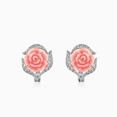 Boucles d’oreilles pêche rose