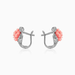 Boucles d’oreilles pêche rose