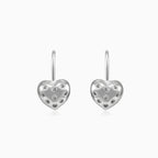 Drop heart earrings