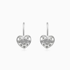 Drop heart earrings