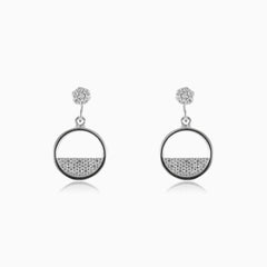 Cubic zirconia in circle earrings