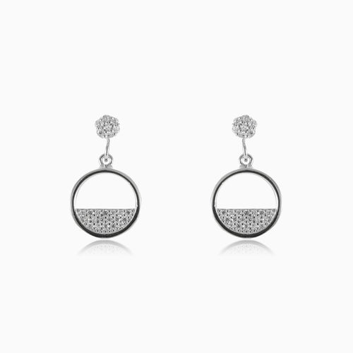 Cubic zirconia in circle earrings