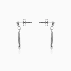 Cubic zirconia in circle earrings