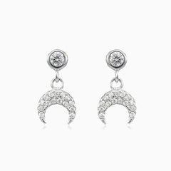 Dangling moon earrings
