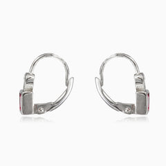 Boucles d’oreilles carrées et en forme de cœur roses