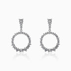 Hängende Kreis Silber Ohrstecker