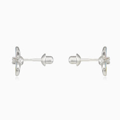 Květinové náušnice stříbro