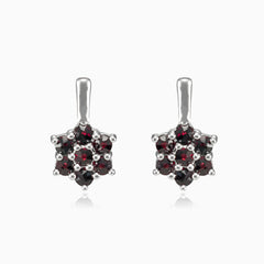 Garnet flower earrings