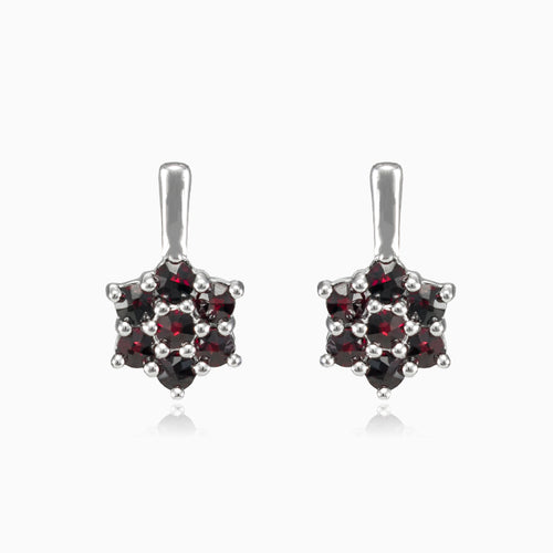 Garnet flower earrings