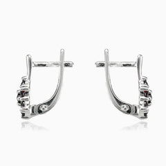 Garnet flower earrings