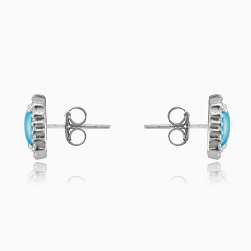 Clous d’oreilles en opale bleu royal