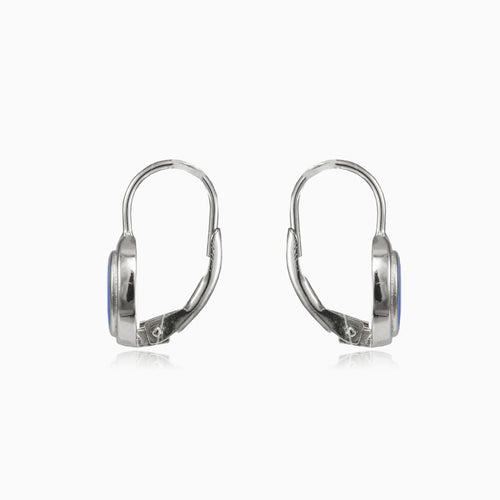 Stříbrné oválné náušnice opál 