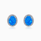 Boucles d’oreilles royales en opale bleu clair