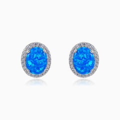 Boucles d’oreilles royales en opale bleu clair