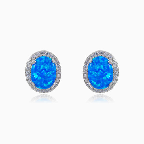 Boucles d’oreilles royales en opale bleu clair