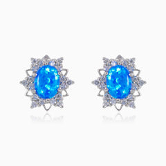 Sternförmige Ohrringe mit blauem Opal