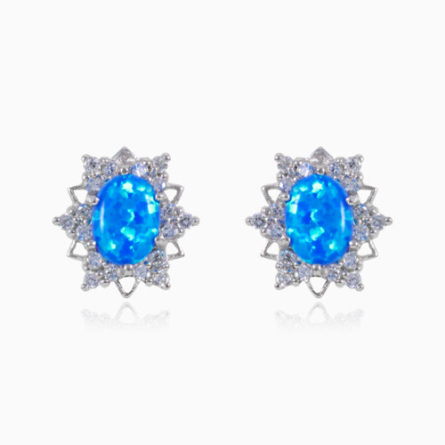 Sternförmige Ohrringe mit blauem Opal