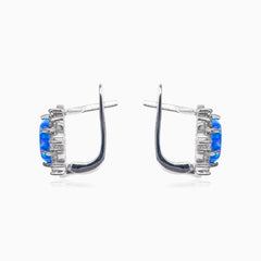 Sternförmige Ohrringe mit blauem Opal