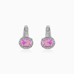 Boucles d’oreilles en argent avec opale rose
