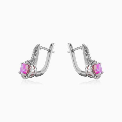 Boucles d’oreilles en argent avec opale rose