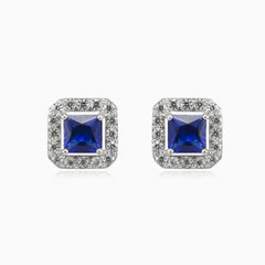 Square blue quartz studs