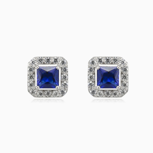 Square blue quartz studs