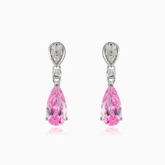 Boucles d’oreilles pendantes en quartz rose
