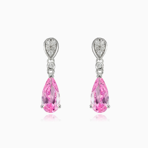 Boucles d’oreilles pendantes en quartz rose