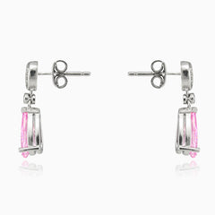 Boucles d’oreilles pendantes en quartz rose