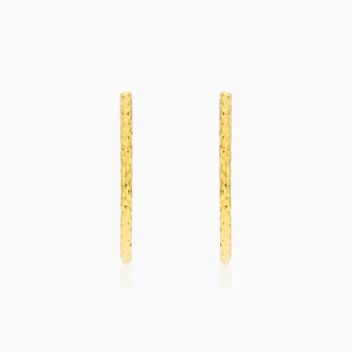 Diamond polished gold hoops