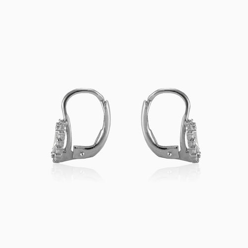 Boucles d’oreilles halo blanches rectangulaires
