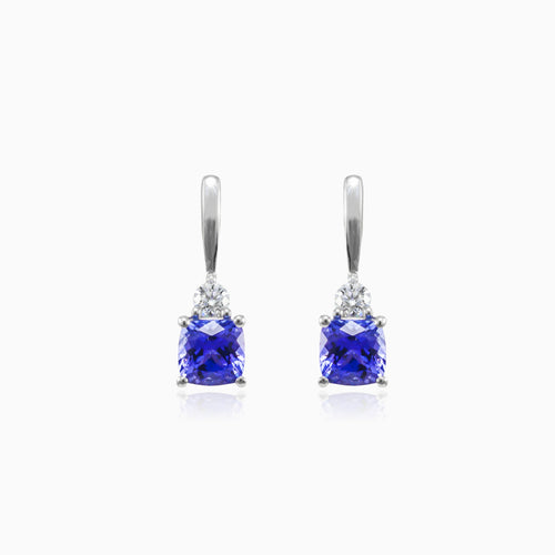 Náušnice s cushion tanzanitem