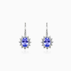Boucles d'oreilles tanzanite et diamants.